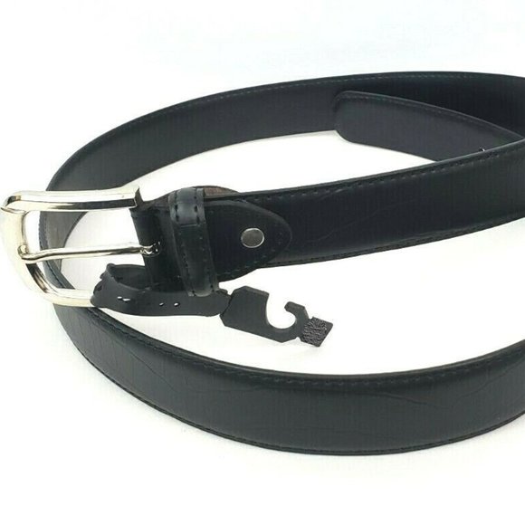 Other - Men's Leather 1.25" Non Reversible Belt Black Croc